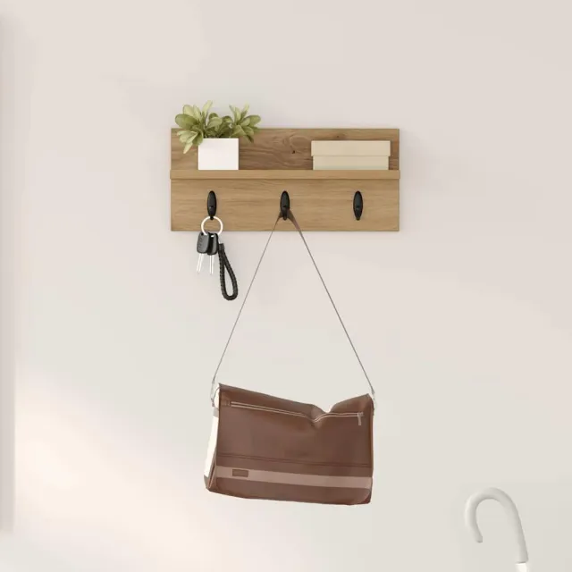 vidaXL Wandgemonteerde kapstok Artisan Eiken 40 x 10,5 x 18 cm Bruin