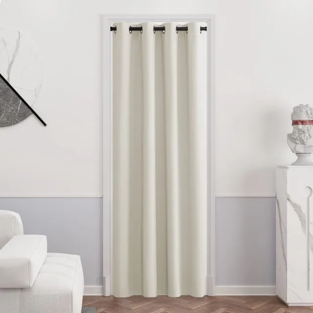 Unyqoos Stijlvolle Verduisterende Gordijnen met Ringen voor Energie-efficiëntie en Privacy Licht Beige