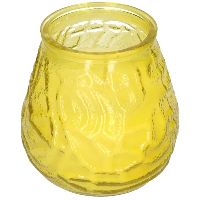 H&S Collection windlicht - geel - glas - citrus geur - 48 branduren - geurkaars