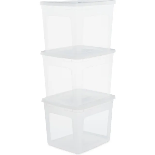 IRIS Clearbox Opbergbox - 30L - Kunststof - Transparant - Set van 3