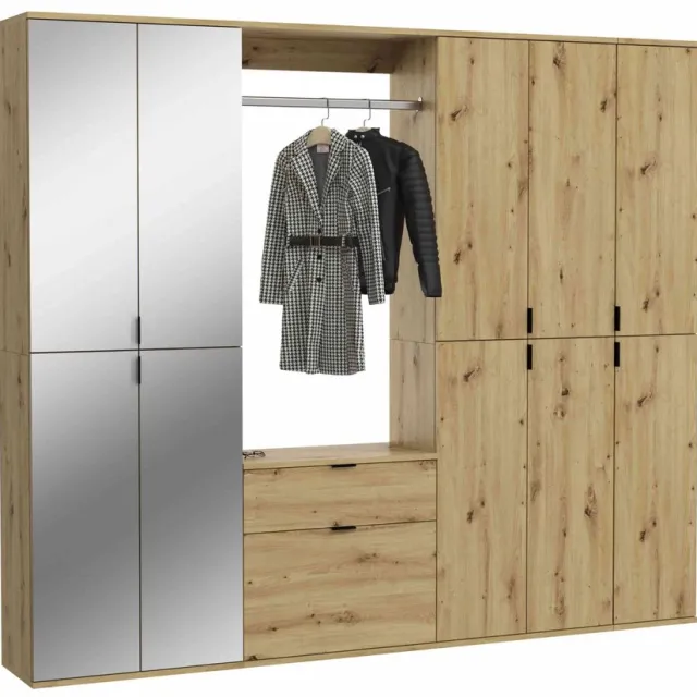 Furnilux Garderobecombinatie Projektx4-delig X07G2S18 - 213cm x 193cm x 34cm Artisan Oak Replica