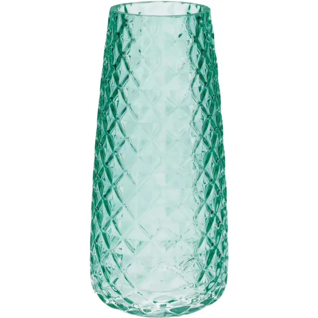 Bellatio Design Bloemenvaas - groen - transparant glas - 10 x 21 cm - vaas