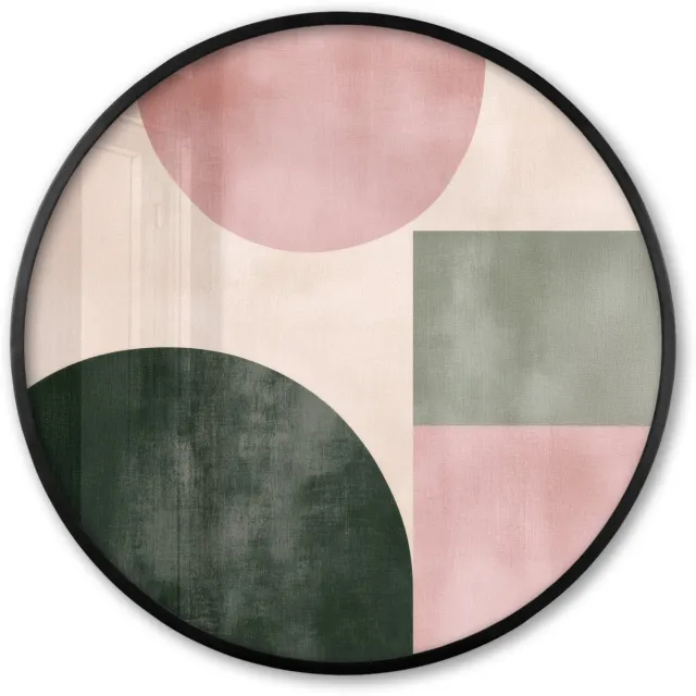 FrameYourWall Poster in lijst Rond - Fotolijst 80x80 cm - Posters - Vormen - Abstract - Cirkel - Zwart - Ronde posterlijst zwart - Decoratie - Wanddecoratie woonkamer - Muurdecoratie slaapkamer