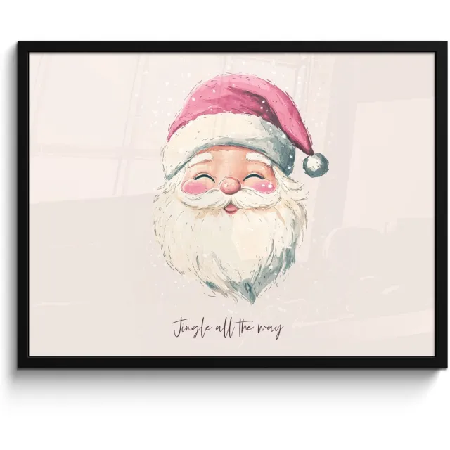 FrameYourWall Poster in lijst - Fotolijst 70x50 cm - Posters - Kerstman - Kerst - Quote - Beige - Posterlijst zwart - Decoratie - Wanddecoratie woonkamer - Kerstdecoratie voor binnen - Kerstversiering - Kerstmis versiering in huis - Kerstaccessoires