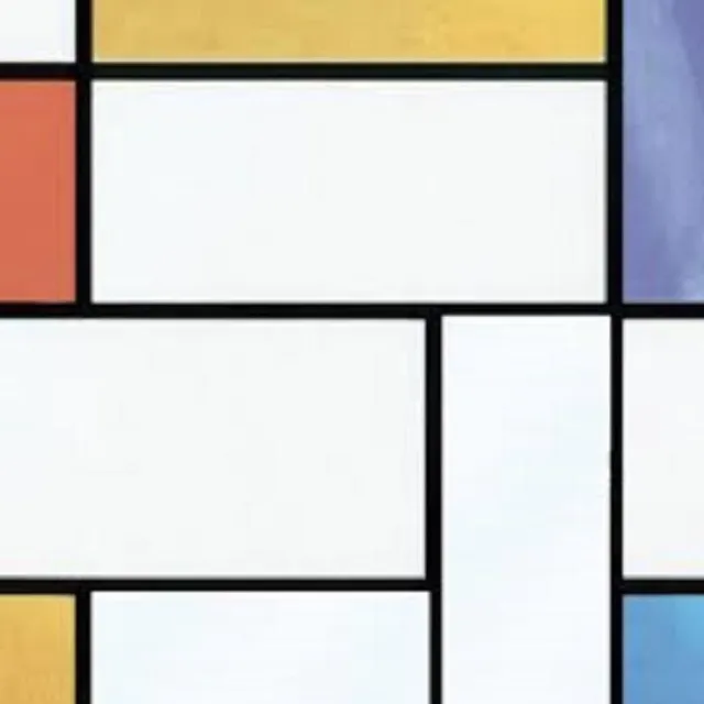 2LIF Decoratie plakfolie raamfolie Vitrodecor Mondriaan 45 cm x 2 meter zelfklevend - Decoratiefolie - Plakplastic