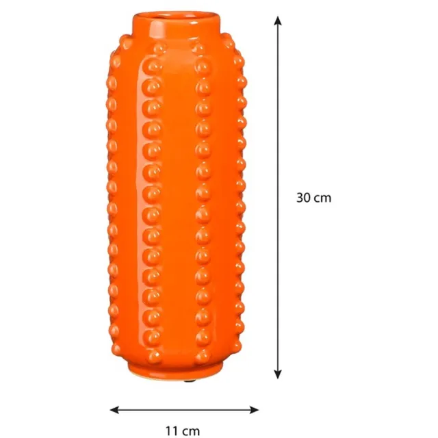 Mica Decorations Boaz Vaas - H30 x Ø11 cm - Keramiek - Oranje