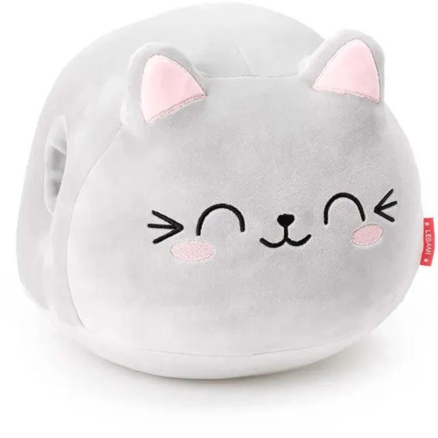 LEGAMI Kussen - Kat - Ultra Zacht - 30 cm - grijs