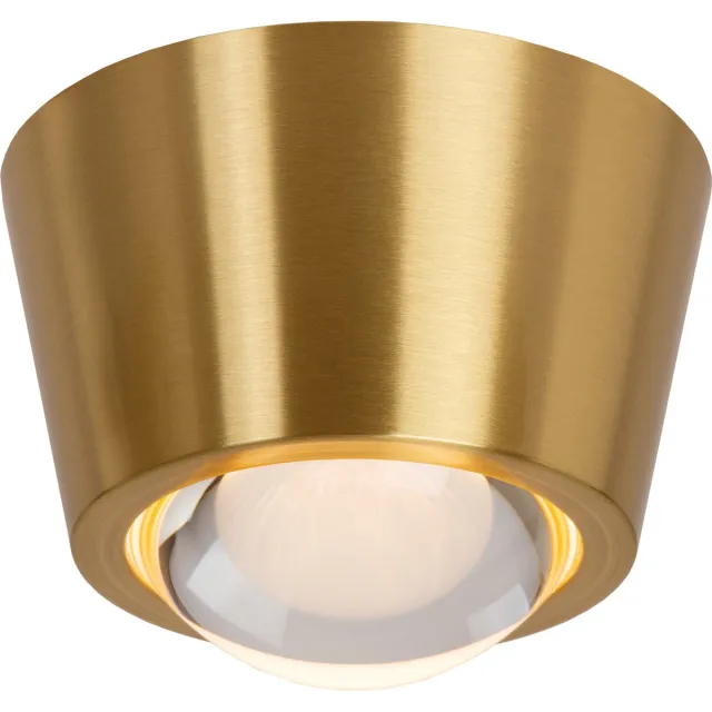 Lucide RIGON - Plafonnière (Plafondlamp) - Ø 9 cm - LED - 1x6,3W 3000K - Mat Goud / Messing