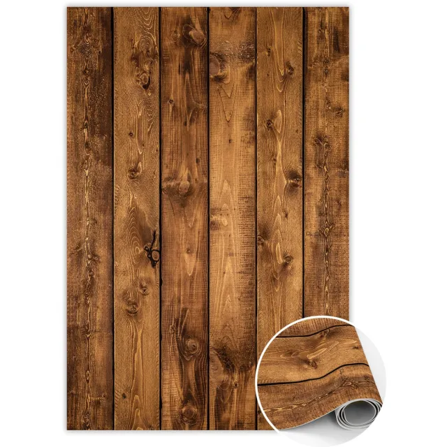 TULUP Vinyl Tapijt - Verticale planken PVC Tapijt - 140 x 210 cm - Bruin Binnen Tapijt - Vloerkleed Op Vinyl - Vinylmat - Keukentapijt - Haltapijt Bruin Verticale Planken