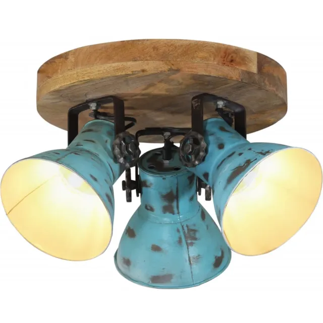 vidaXL Plafondlamp 25 W E27 35x35x25 cm verweerd blauw