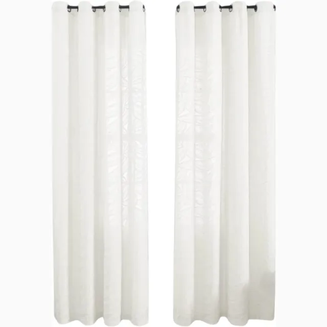 Happiq Gordijnen Valora - Lulu - Lichtdoorlatend - Met ringen - 140x213cm - Voor woonkamer & slaapkamer - Wit