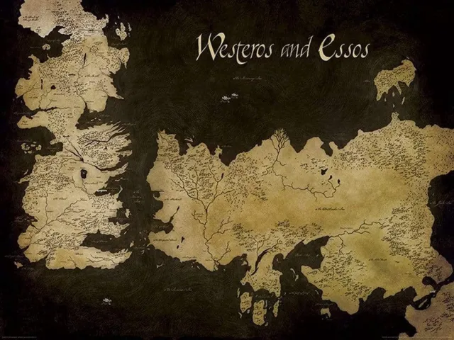 Pyramid Poster - Game Thrones Westeros And Essos Antique Map - 60 X 80 Cm - Multicolor divers
