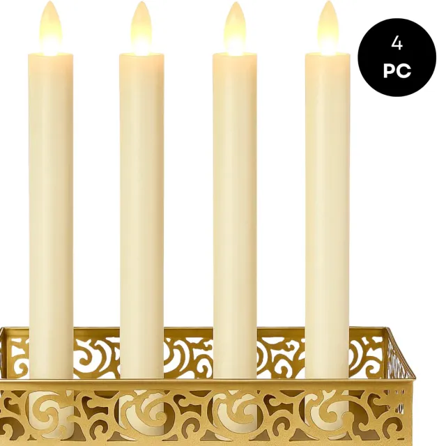 Lomera LED Dinerkaarsen - Set van 4 - 24 CM - Op Batterijen - Aaa Batterijen - Nep Kaarsen - Elektrische Kaarsen - Sfeerverlichting - Tafel Decoratie - Veilig in Gebruik - Energiezuinig - Zonder Vlam - Eenvoudig te Gebruiken nvt