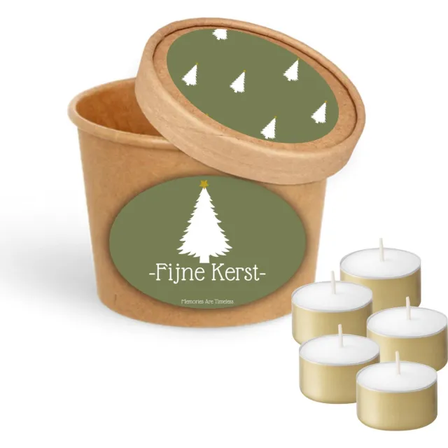 Memories Are Timeless Kaarsjes in een Potje - Kerstcadeau - Waxinelichtjes - Feestdagen Relatiegeschenk Fijne Kerst