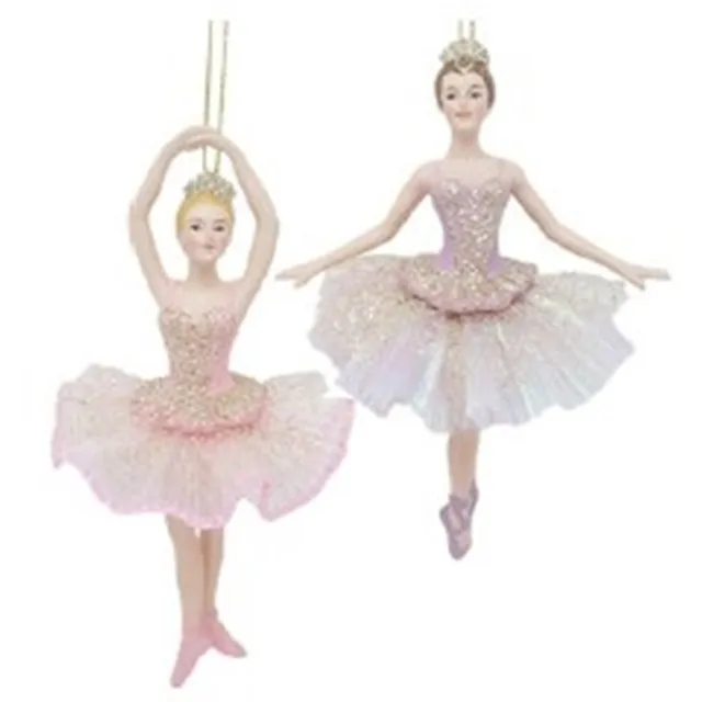 MEA Ornament Ballerina met tiara roze/lila 2 ass. 10x4x14cm