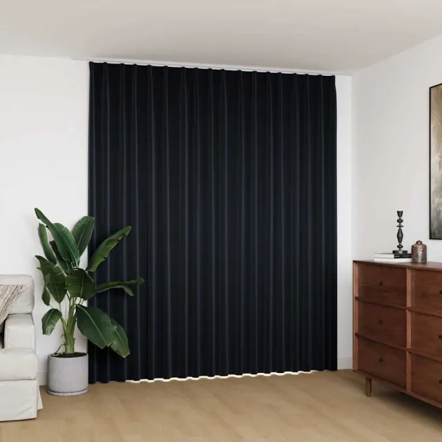 vidaXL Gordijn verduisterend met haken 290x245 cm zwart
