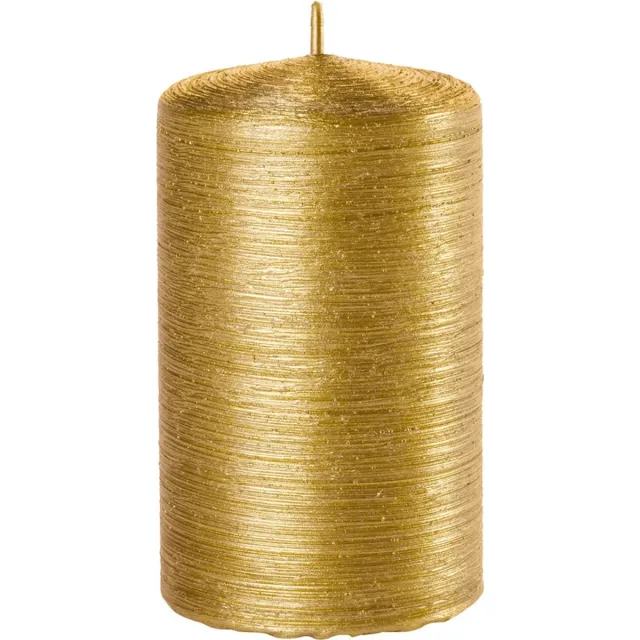 Enlightening Candles Cilinderkaars/stompkaars - goud - 6 x 10 cm - 25 branduren - sfeerkaarsen - kaarsen - Woondecoraties Goudkleurig