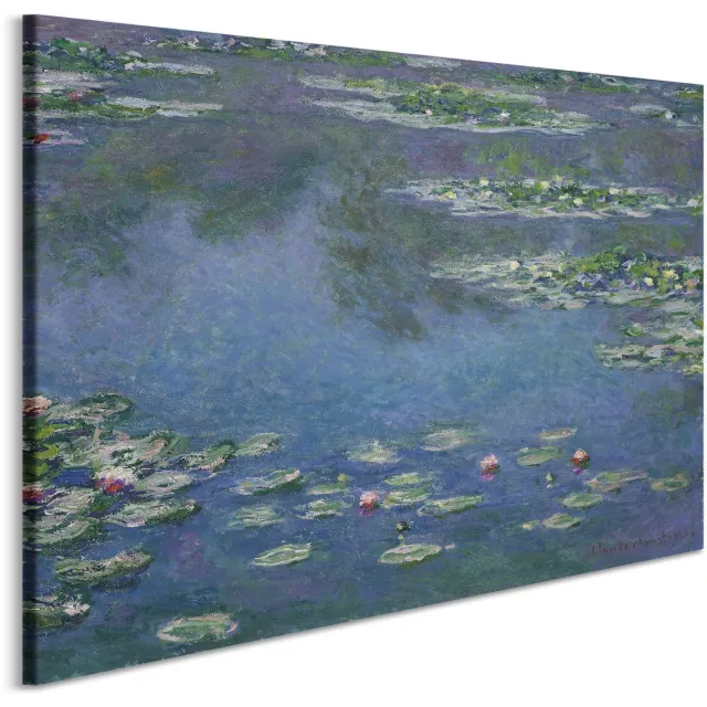 karo-art Schilderij - Claude Monet, Waterlelies, 3 maten, premium print Multikleur