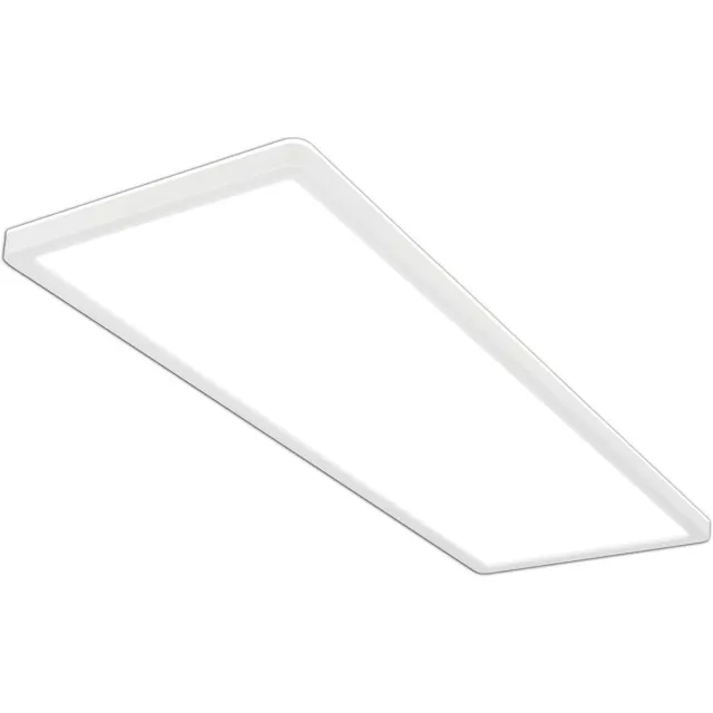 Briloner Slim - Plafondlamp led - plafonniere woonkamer met achtergrondverlichting - platte keuken lamp - neural wit licht - 22W - 58cm - wit Wit (an/uit)