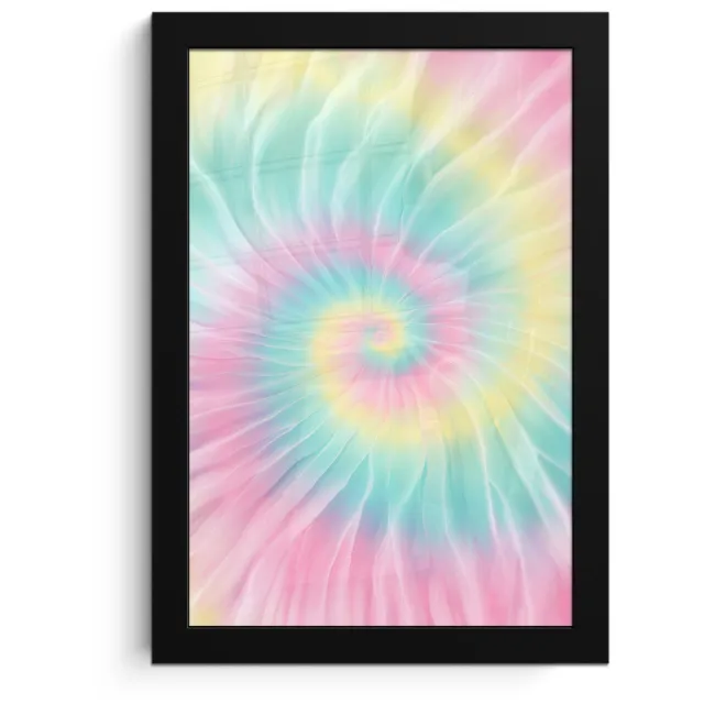 FrameYourWall Poster in lijst - Fotolijst 20x30 cm - Posters - Pasteltinten - Tie dye - Roze - Posterlijst zwart - Decoratie - Wanddecoratie woonkamer - Muurdecoratie slaapkamer