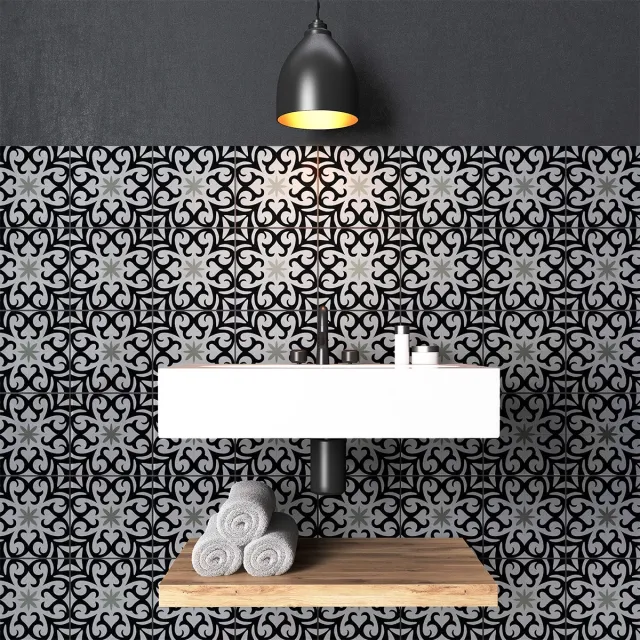 Ambiance Sticker Zelfklevende tegelmuurstickers voor keuken en badkamer - 9 FLORBELA AZULEJOS tegelstickers - 9 stickers 10x10cm Multi color