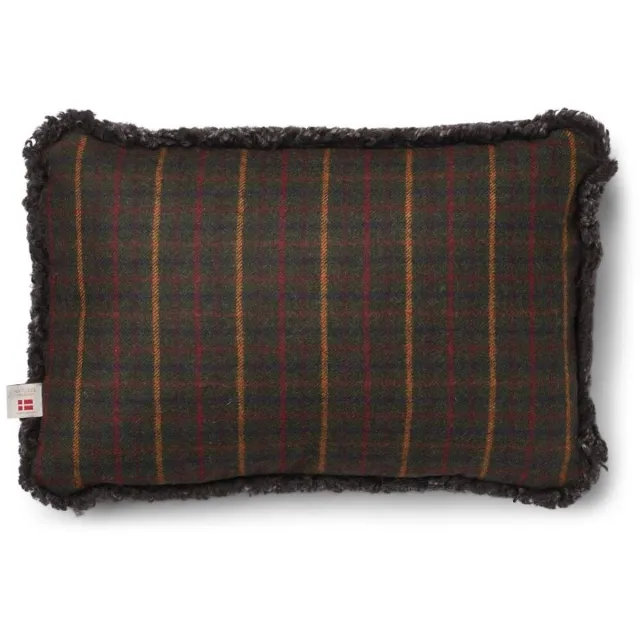 Sheepskin House Eenzijdig Schapenvacht Kussen - KW - 34x52 cm Kilberry Fir-D. Green/Capp.i