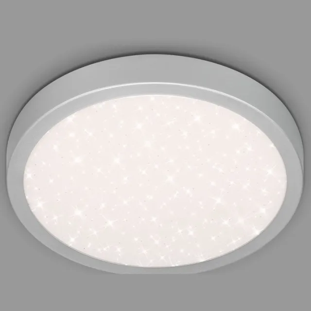 Briloner Runa - Sterrenhemel Plafonniére - plafondlamp met metaal - 4000 K - 18W - zilverkleur - Ø28cm zilverkleurig