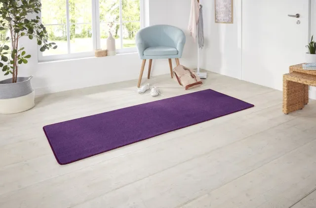 flycarpets Loper Laagpolig Effen Uni Vloerkleed - Nasty - Paars 80x300 cm