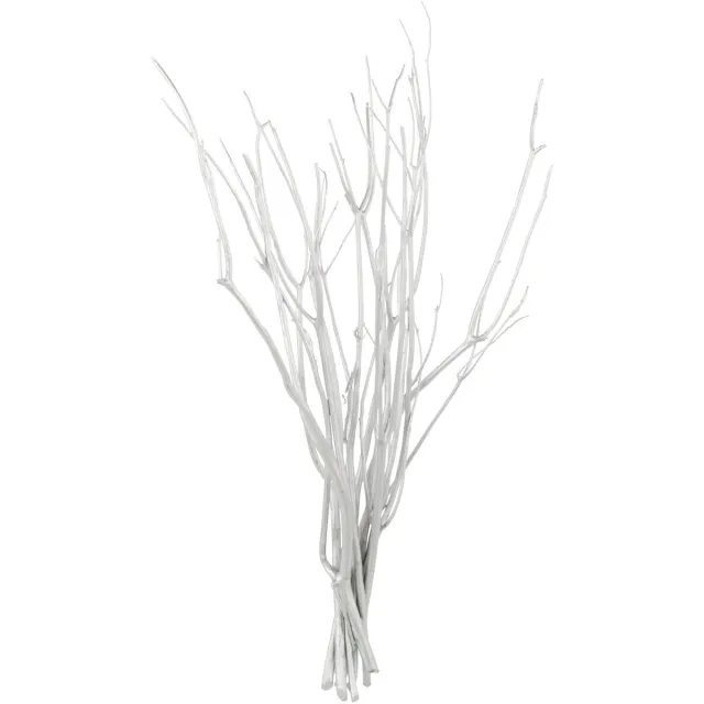 J-Line decoratie tak droogbloemen - zilver - small - set van 3