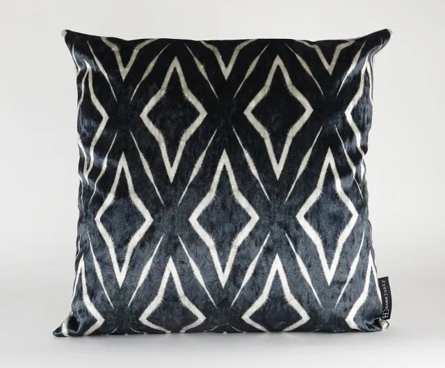 Home Junky Ice Velvet Kussen Abstract BW zwart, wit, naturel