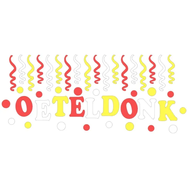 Jesners 60 delige Raamsticker Carnaval Oeteldonk | herbruikbaar | statisch | Rood-wit-geel | 100x45 cm