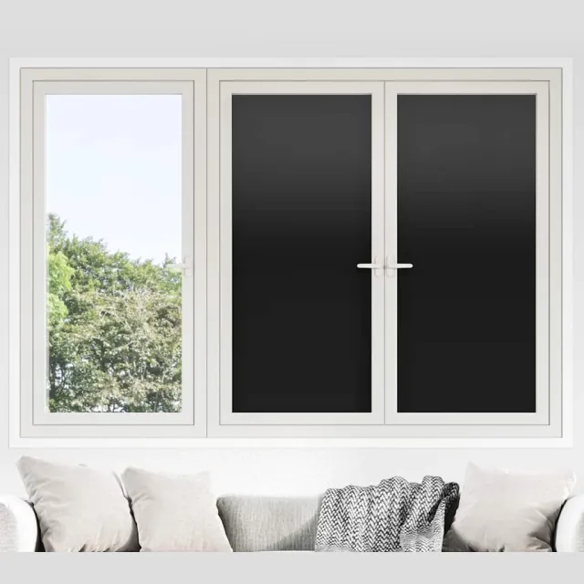 vidaXL Raamfolies 5 st statisch mat PVC zwart
