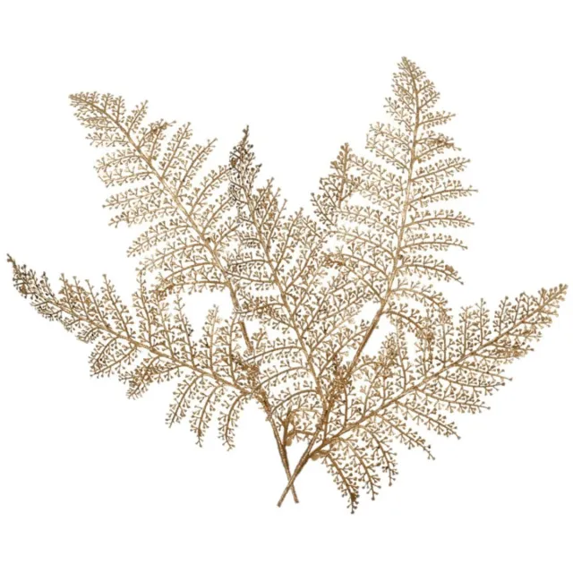 Decoris Kunstplant tak varen - 2x - goud - 80 x 30 cm - kunststof - metallic glans - decoratie takken en twijgen Goudkleurig