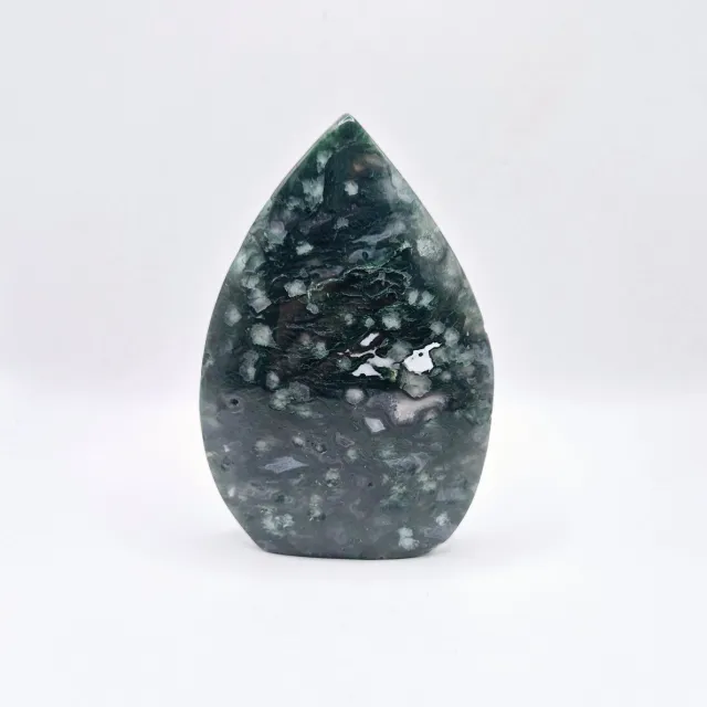 Moonlight Gemstones Druzy Mosagaat - Druppelvormige Drop Staande Edelsteen Kristal - #2 10cm 197gram Meerkleurig