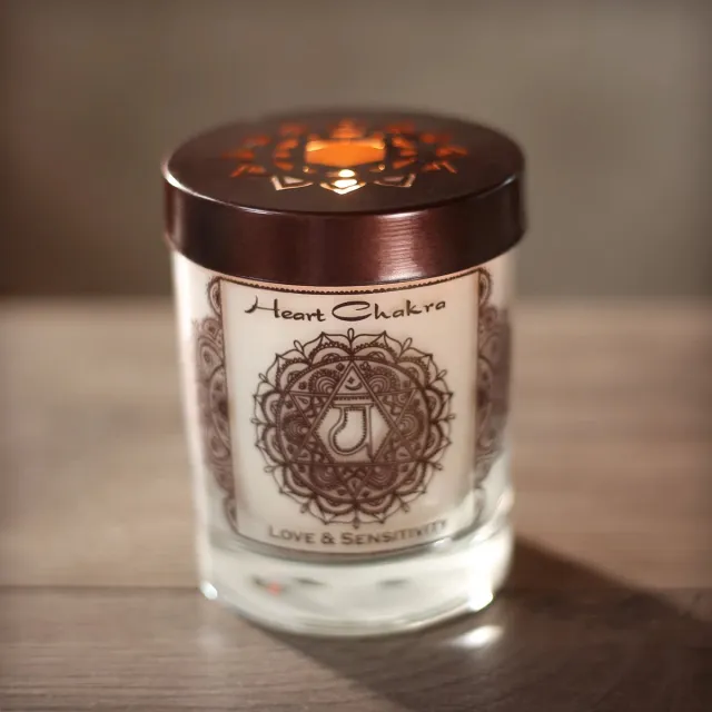 Prabhuji's Gifts Premium sojakaars Chakraserie, 4e chakra, roos naturel