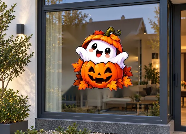 De Stickerman Halloween Raamsticker 30cm Breed Herbruikbaar Weerbestendig (KV14) Multi