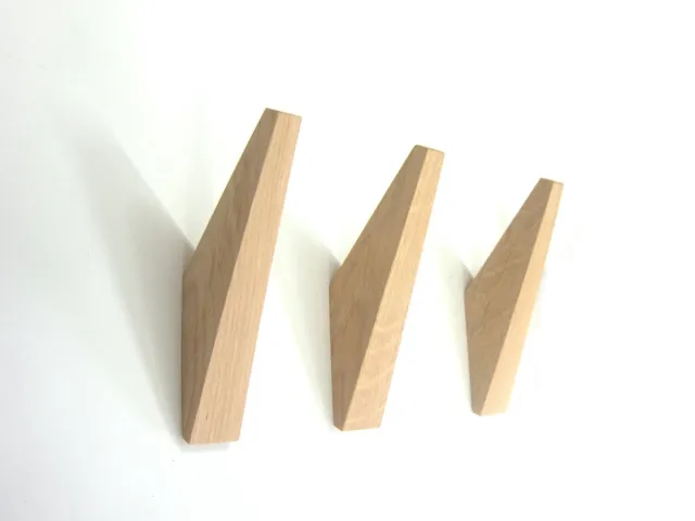 RHOOTZ Kapstok haken naturel eiken - set van 3 - model Tusk van RHOOTZ