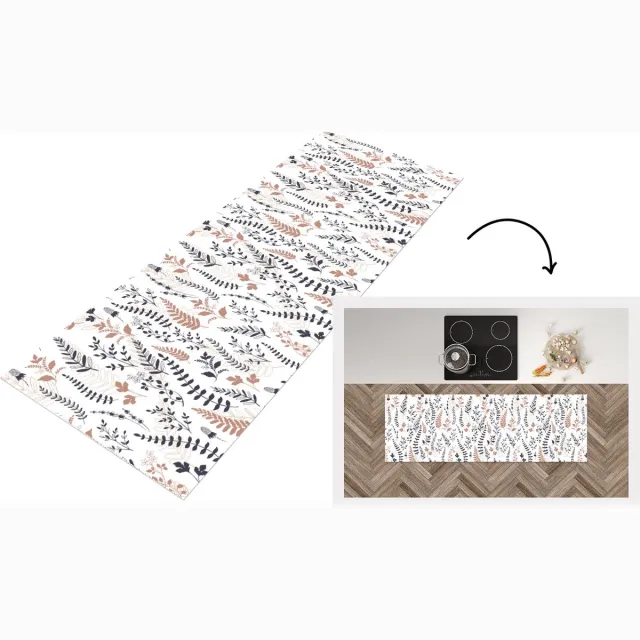 KitchenYeah Keukenloper - Loper keuken - Bladeren - Bloemen - Design - Keukenloper vinyl multicolor