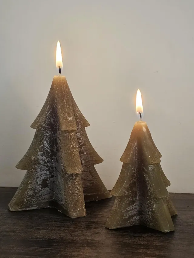 Wonders at Home Official Kerstboom Kaars Mos Groen - 6x8cm - Christmas Candle - Kerst - Kerstmis - Kaarsen - Kerst Decoratie - Winter - Winter Wonderland Mosgroen