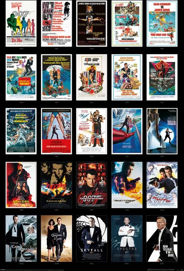 Pyramid Poster James Bond - 25 Films 61x91,5cm Divers