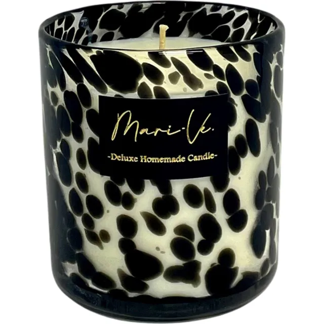 Mari-Ve Deluxe Geurkaars | Panter - Large • Orange Flower Geurkaars | 450ml | 60 branduren zwart