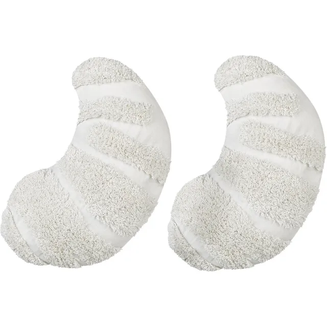 Beliani SNOWDROP - Sierkussen set van 2 - Gebroken wit - 25 x 40 cm - Katoen