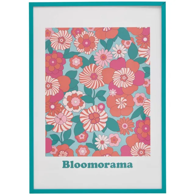 Atmosphera Créateur d'intérieur® Ingelijste poster met bloemenmotief 50x70 cm CHA CHA POP Bleu