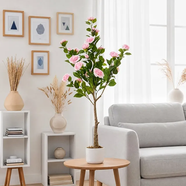 Triumpunpre Nep Camellia Bloemenboom - Compact formaat - Moderne potdecoratie roze
