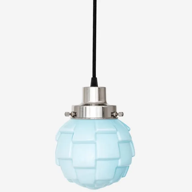 Coloured by Art Hanglamp aan snoer Bretagne Misty 20's Nikkel - Art Deco Trade Zachtblauw