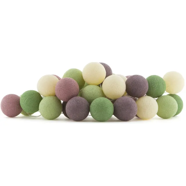 Cotton Ball Lights LED lichtslinger voor binnen - Handgemaakt en Fairtrade - 35 lampjes - Forest Fruit