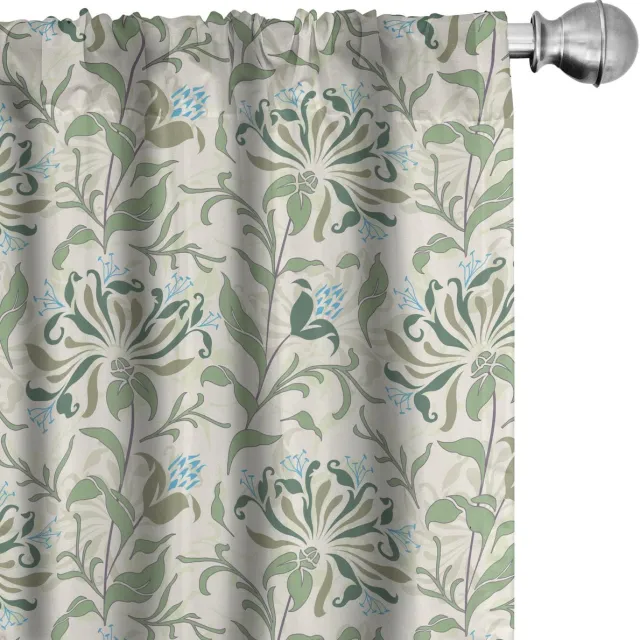 ABAKUHAUS Gordijnen – 2x75x175 cm, microvezel, meerkleurig, halfdonker Mehrfarbig