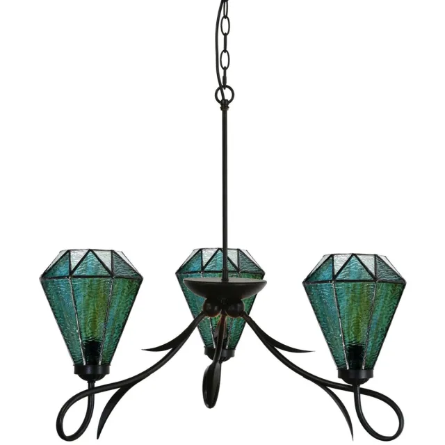 Coloured by Art 3 lichts Kroonluchter Lovely Arata Green - Art Deco Trade Groen