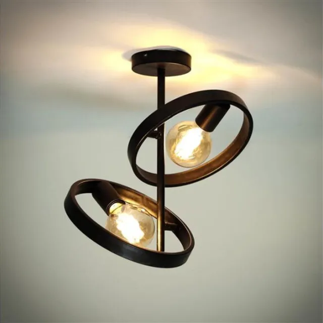 Meubelplaats Plafondlamp 2 Lampen - Hover - Charcoal - Metaal - Woonkamer - Keuken - Slaapkamer - Badkamer - Voedingstype Netstroom - Exclusief Lichtbron - E27 Fitting