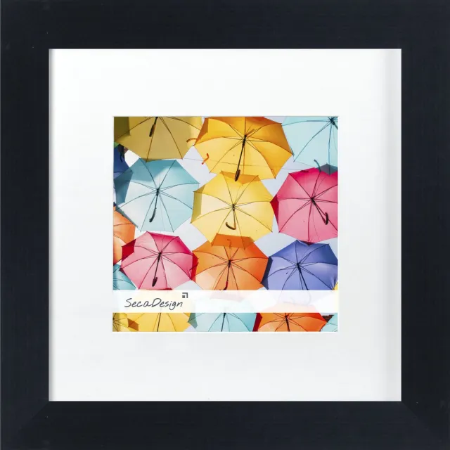 SecaDesign Fotolijst - SecaDesign - Fika - 30x30 / 20x20 cm fotomaat met passe-partout - Zwart - Fotokader